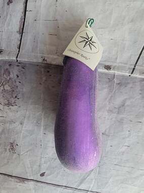 Christopher Radko Eggplant 5" Christmas Ornament Glittered Vintage